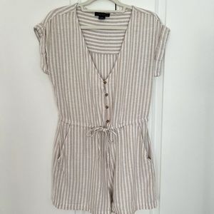 Sanctuary Linen Leo Soft Stripe Romper
